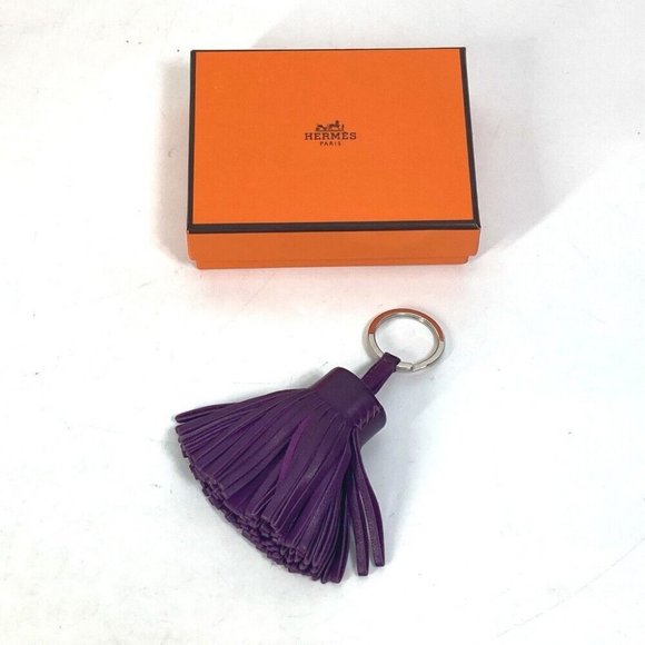 HERMES Key Holder Carmen Charm Fringe Key Holder Key ring Anyo Miro purple - Picture 1 of 7